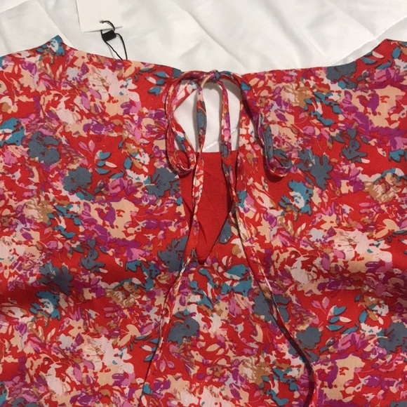 ✨Sugarlips✨ NWT Floral Printed Long Sleeve Dress Size Small Red Oversized Flowy - Picture 8 of 14